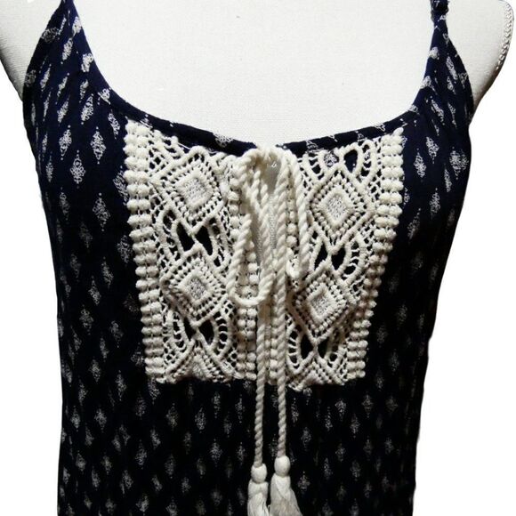 Med Navy Blue Spaghetti Strap Midi Dress - Picture 2 of 6